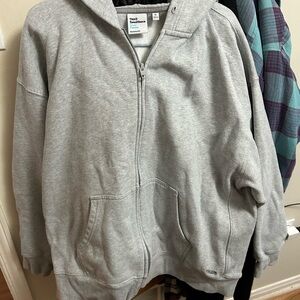 TNA BOYFRIEND Gray Zip-Up Hoodie
